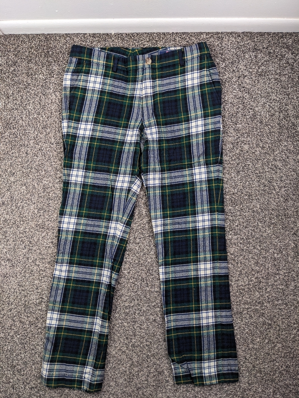 Vineyard Vines Pants Flannel Wool Blackwatch Tartan Plaid $198 32x30 Slim Fit